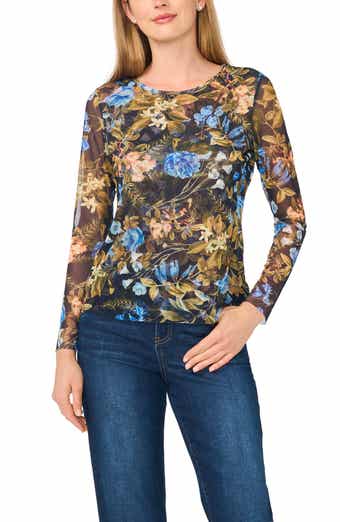 Long-sleeved Mesh Top