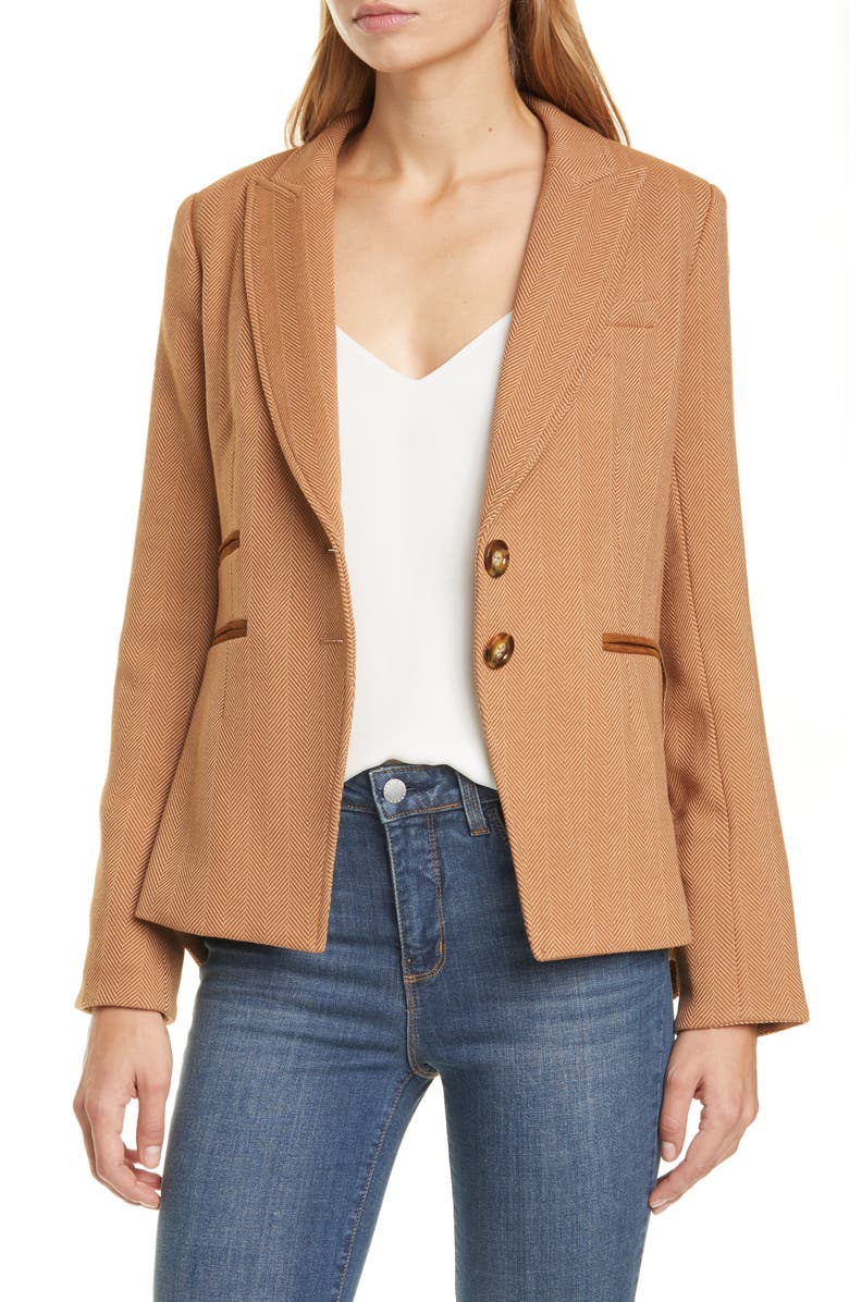 Veronica Beard Hudson Plaid Wool Blend Dickey Jacket, Main, color, 