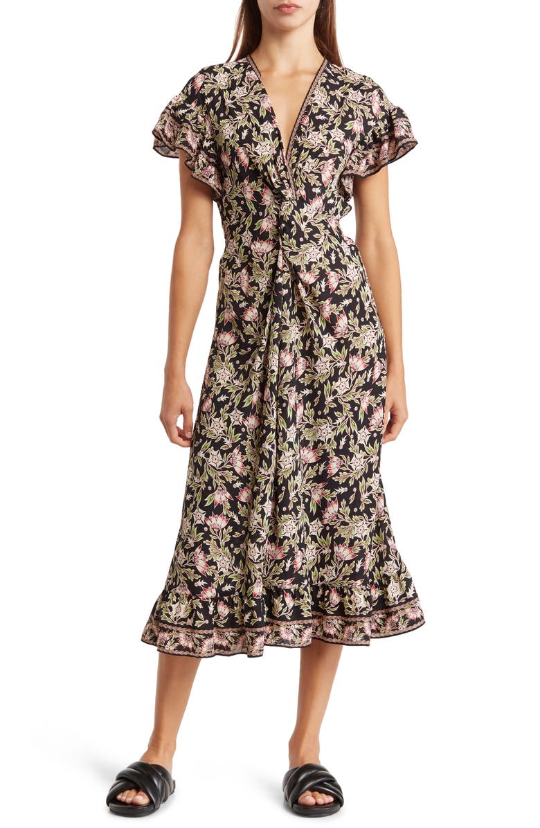 MAX STUDIO Flutter Sleeve Dress, Main, color, 
