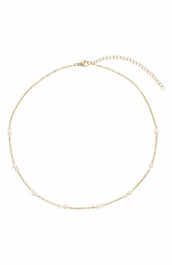 5-5.5mm Freshwater Pearl Station Chain Necklace