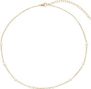 Adornia 5-5.5mm Freshwater Pearl Station Chain Necklace
