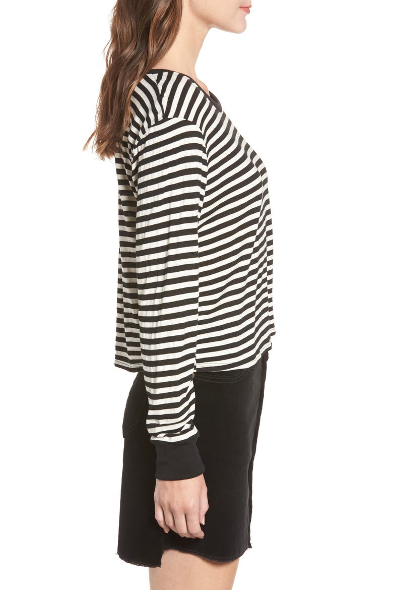 Honey Stripe Cotton Crop Top, Alternate, color, STRIPE