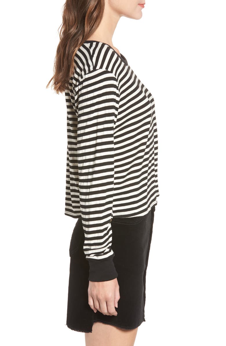 Amuse Society Honey Stripe Cotton Crop Top, Alternate, color, 