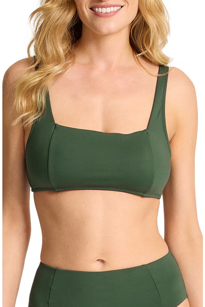 Palm Modern UPF 50+ Bikini Top, Main, color, DK TEA LEAF