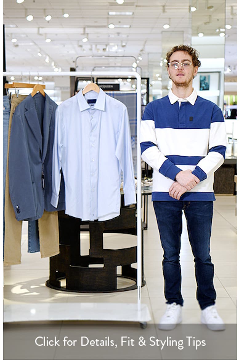 Trim Fit Geometric Stretch Cotton Dress Shirt video