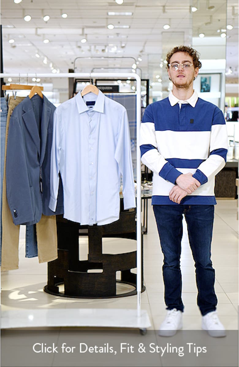 Trim Fit Geometric Stretch Cotton Dress Shirt, sales video thumbnail