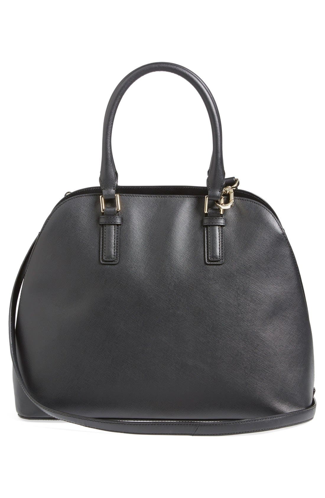 'Robinson' Leather Dome Satchel, Alternate, color, BLACK