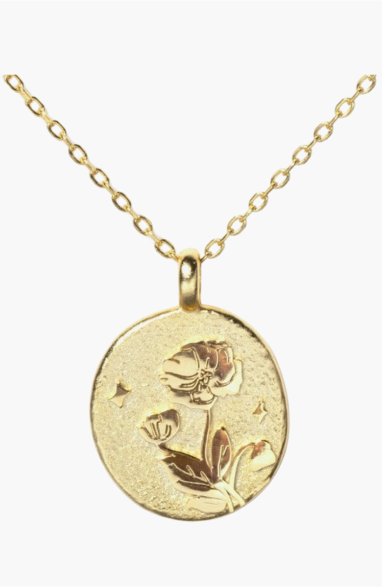 Little Sky Stone Gold Birth Flower Necklace, Alternate, color, Daisy / April