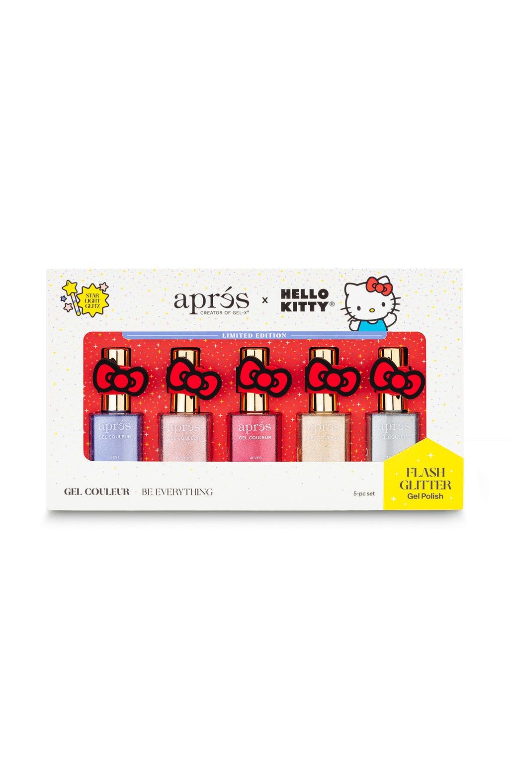 Aprés Nail Hello Kitty® Best Friends Flash Glitter Gel Couleur in Variation at Nordstrom