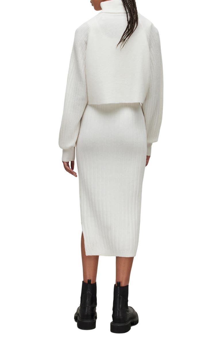 AllSaints Margot Rib Dress with Turtleneck Sweater, Alternate, color,
