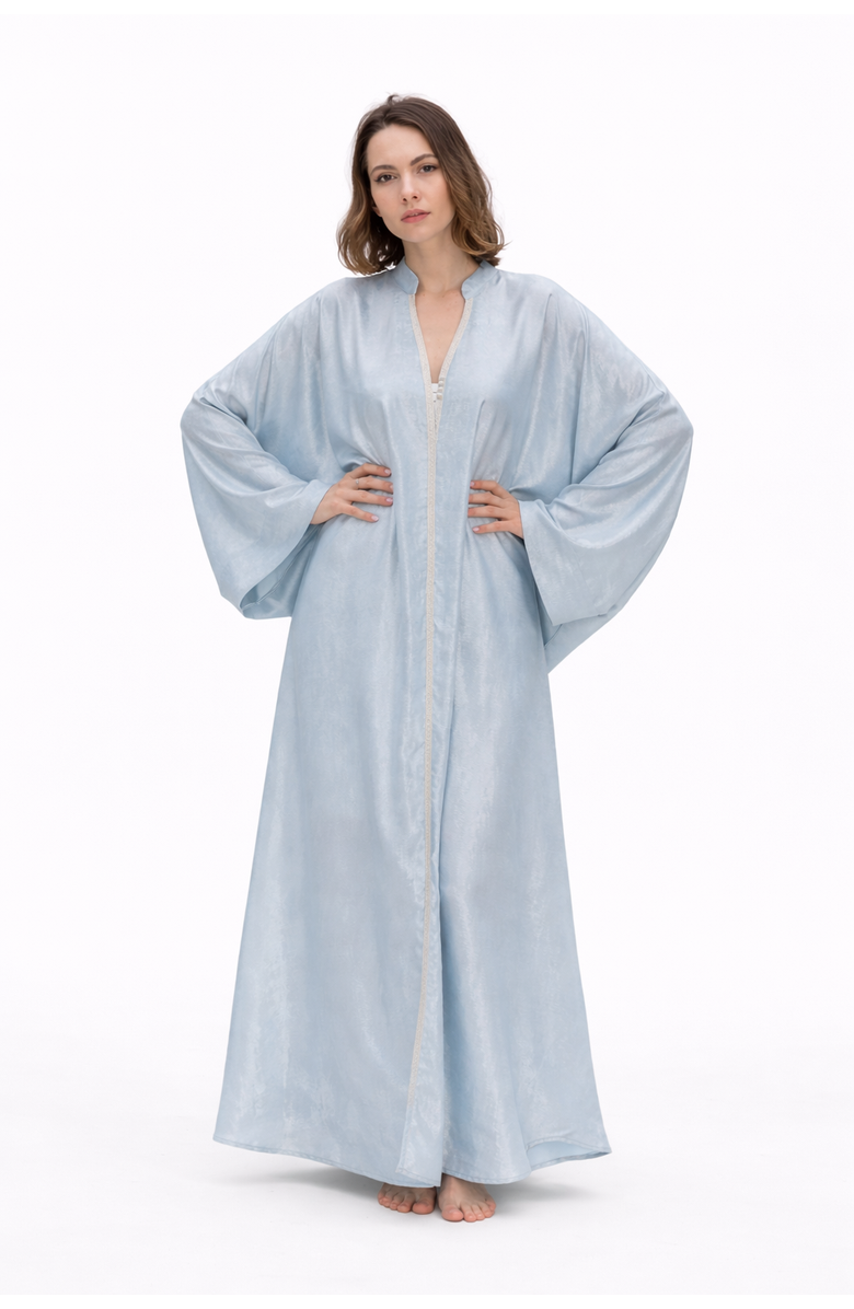 Le Fafo Metallic Silk Kaftan Gown, Main, color, Blue