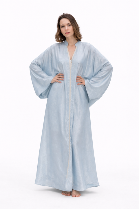 Metallic Silk Kaftan Gown