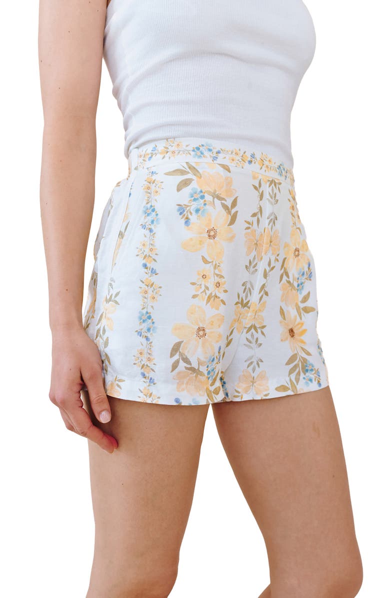 Bella Dahl Catalina Floral Linen Blend Shorts, Alternate, color, Wildflower