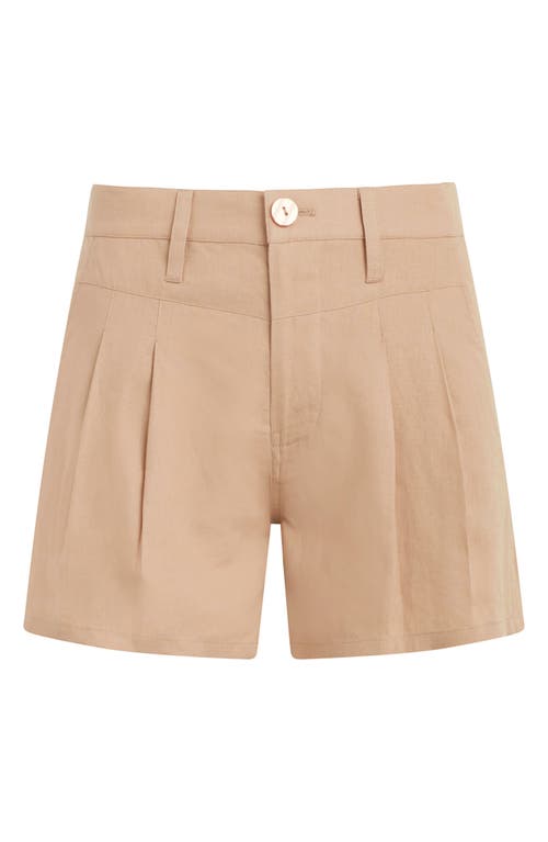 Hudson Front Yoke Pleated Shorts In Tobacco Brown