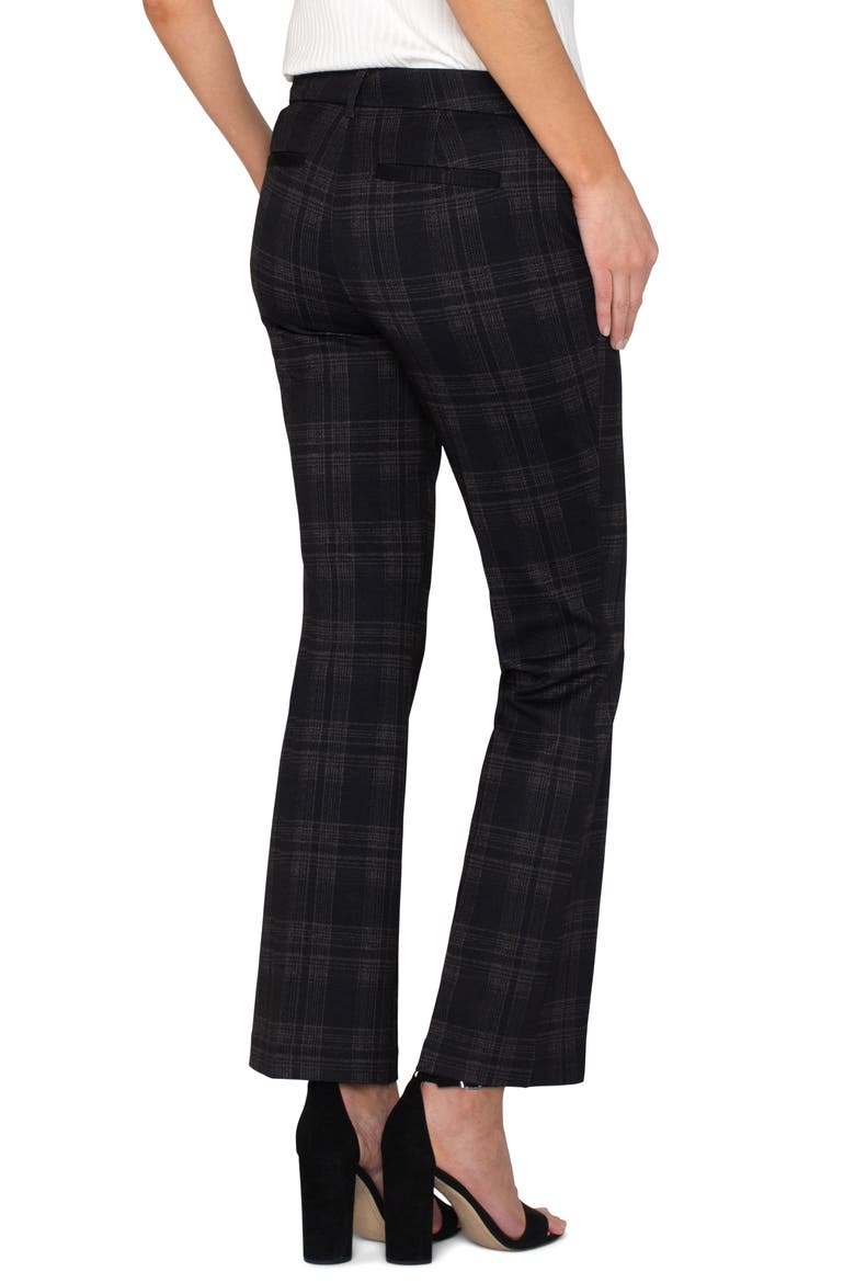 Kelsey Flare Ponte Trousers, Alternate, color, BLACK LATTE GLEN PLAID