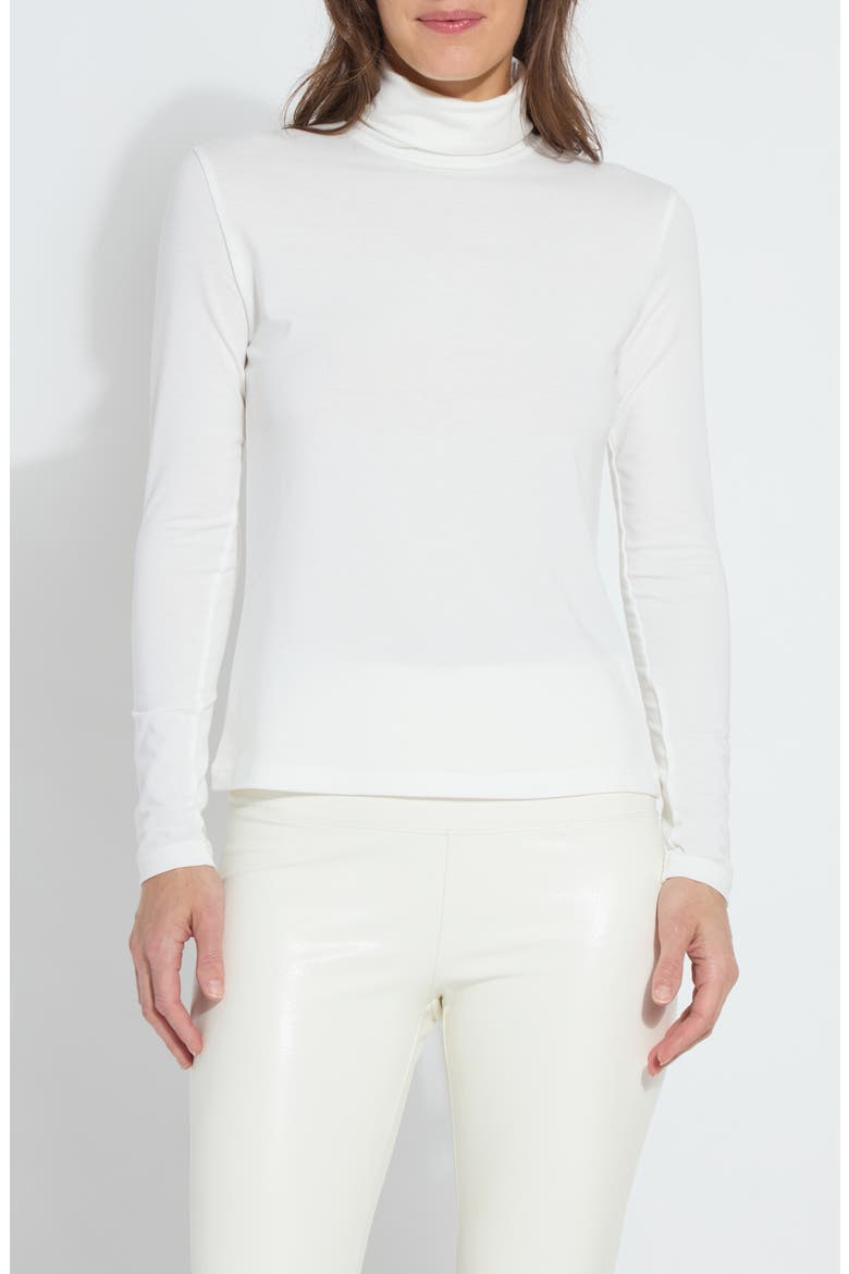 'Lyssentials Essential Long Sleeve Turtleneck Top, Main, color, OFF WHITE