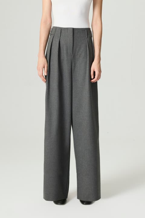High-Waist Pleated Wide-Leg Pants