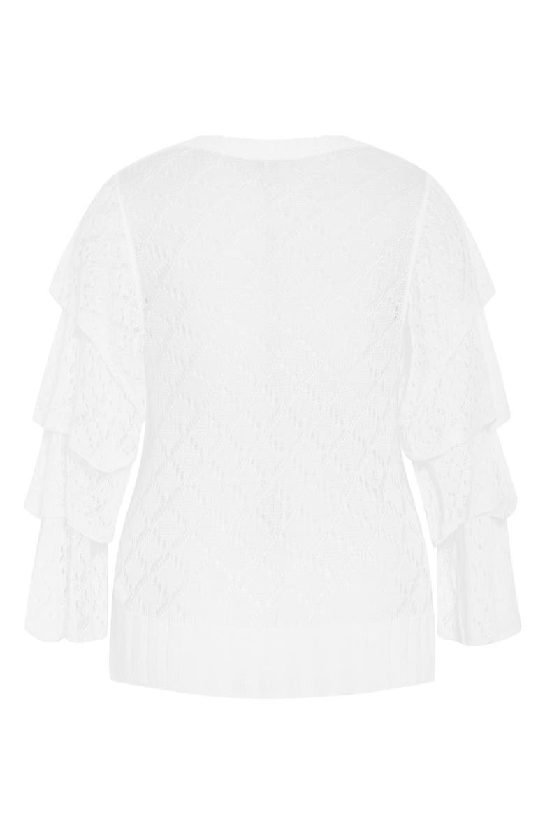 City Chic Carolina Pointelle Sweater, Alternate, color, Ivory