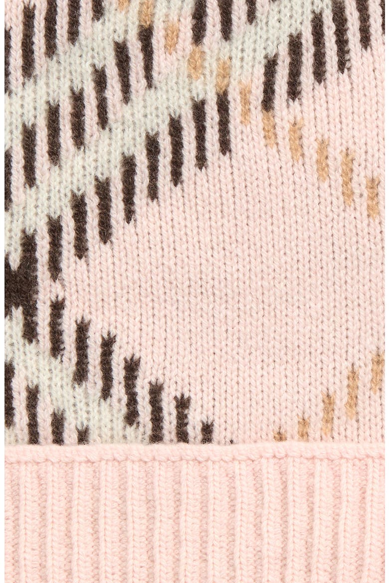 Core Check Cashmere Blend Beanie, Alternate, color, BOW PINK