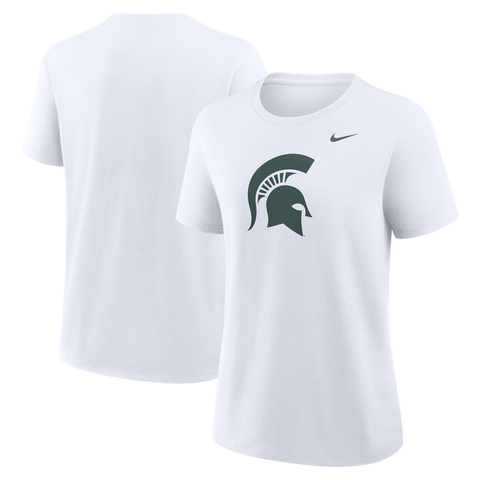 Women's Nike White Michigan State Spartans Primary Logo T-Shirt