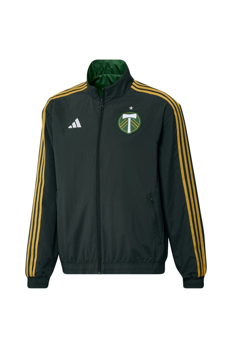 Men's adidas Green Portland Timbers 2023 On-Field Anthem Full-Zip Reversible Team Jacket, Alternate, color, Green