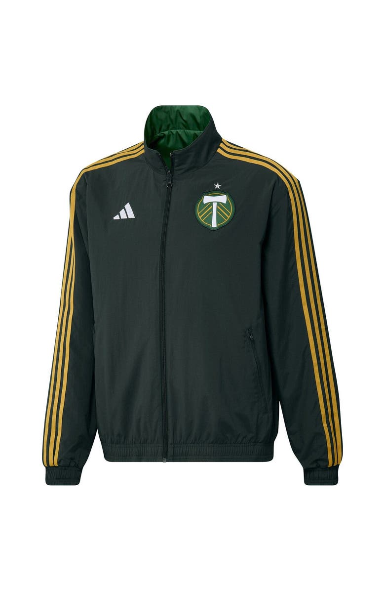 adidas Men's adidas Green Portland Timbers 2023 On-Field Anthem Full-Zip Reversible Team Jacket, Alternate, color, Green