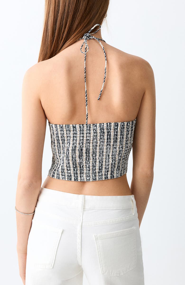 MANGO TEEN Printed Halter Crop Top, Alternate, color,