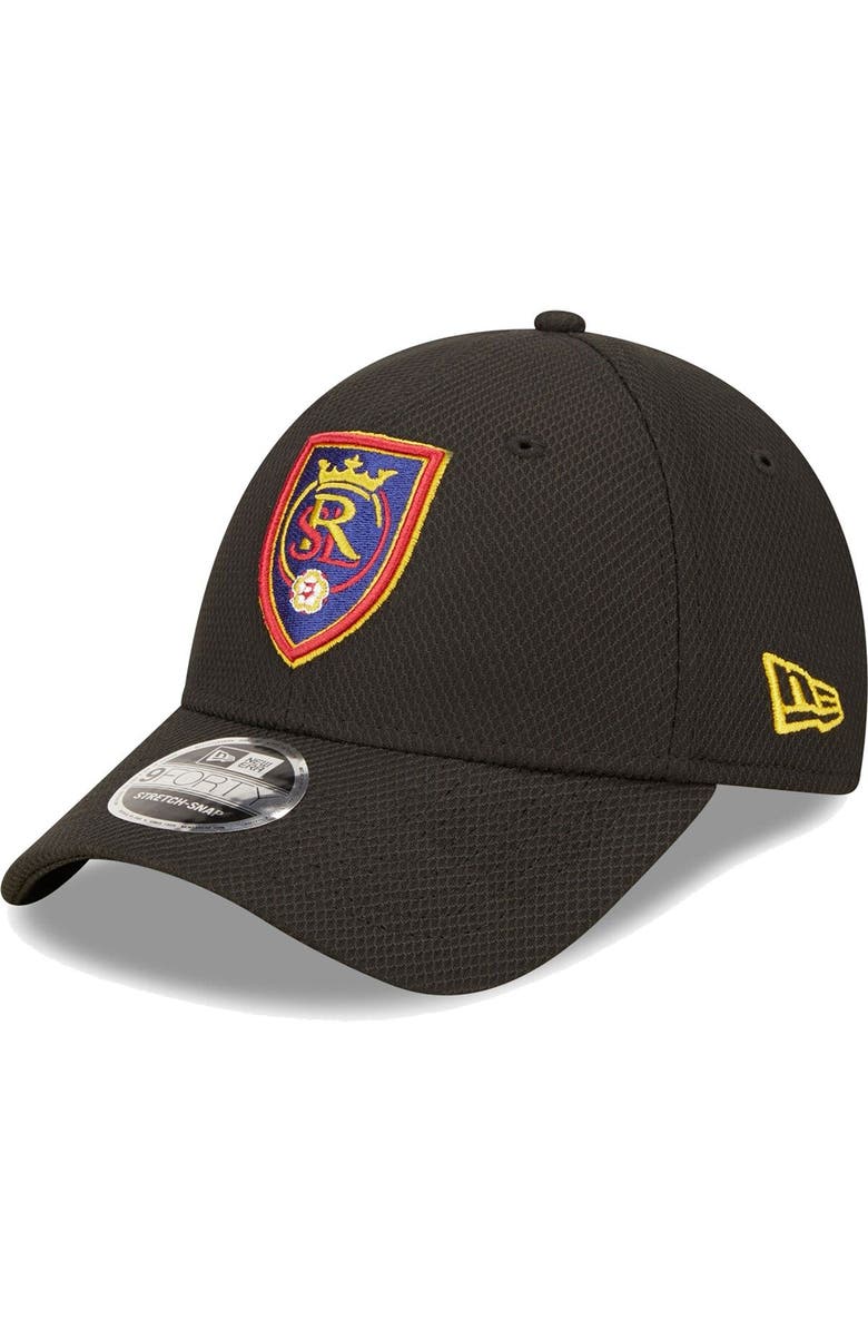 New Era Men's New Era Black Real Salt Lake Basic 9FORTY Mesh Snapback Hat, Main, color, 