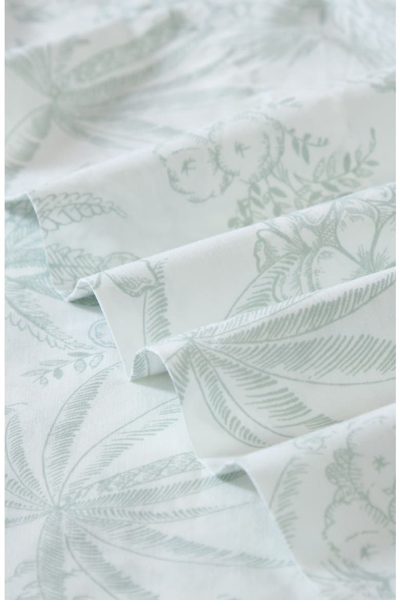 Pen & Ink Palm 200 Thread Count Sheet Set, Alternate, color, SPRING GREEN