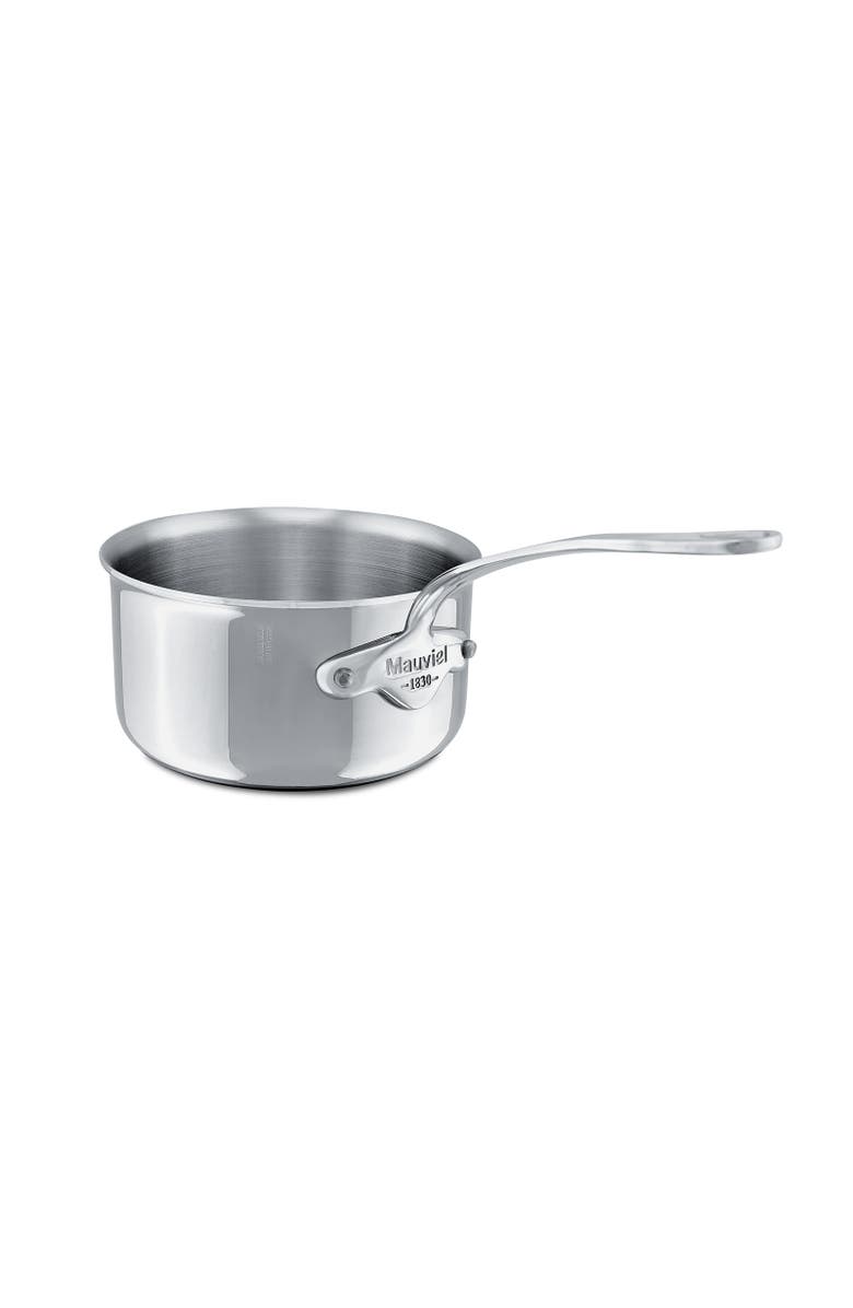 Mauviel M'Cook 3.6 qt Stainless Steel Saucepan & Lid, Alternate, color, Silver