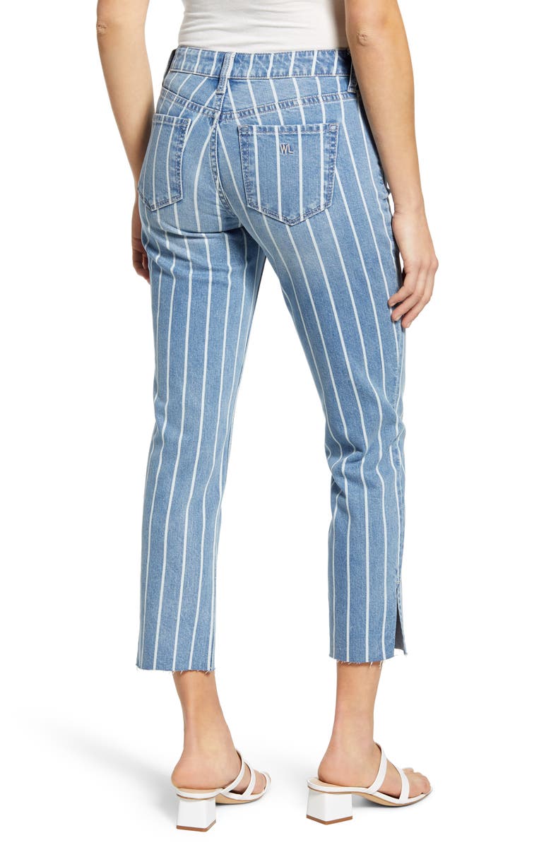 Wash Lab Denim Crop Straight Leg Raw Hem Jeans, Alternate, color, 