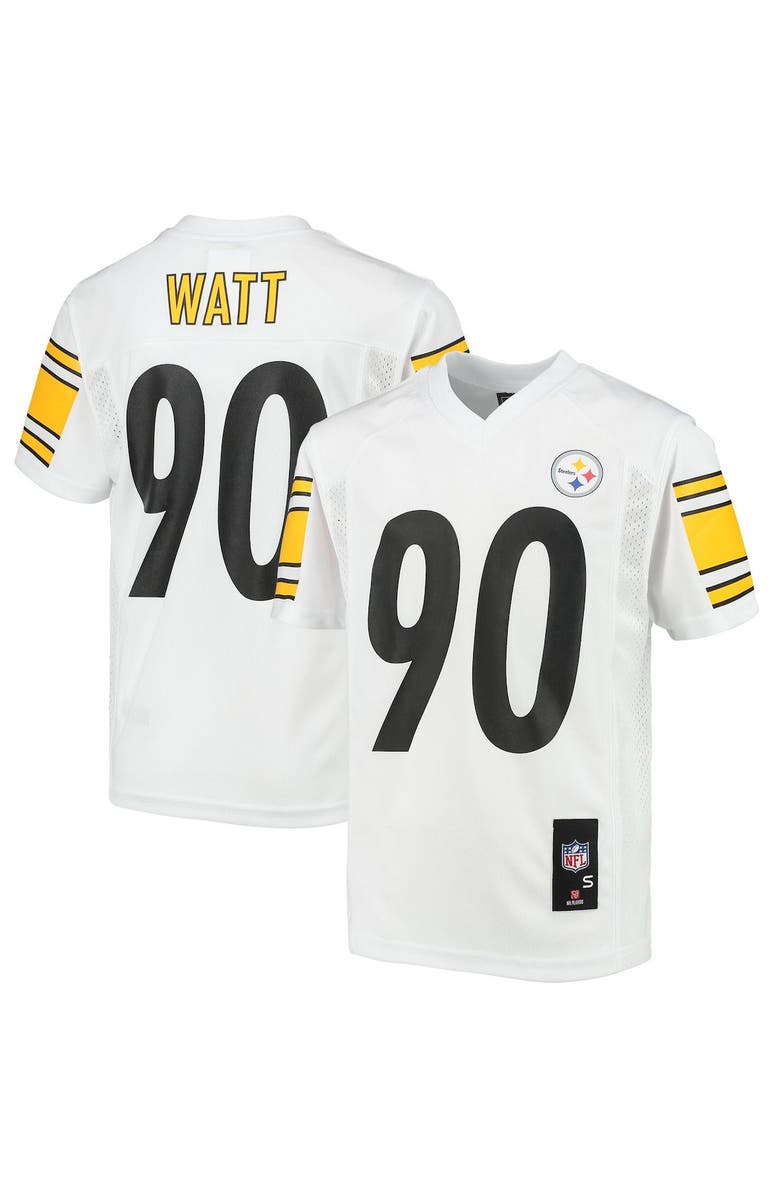 Outerstuff Youth T.J. Watt White Pittsburgh Steelers Replica Player Jersey, Alternate, color, 