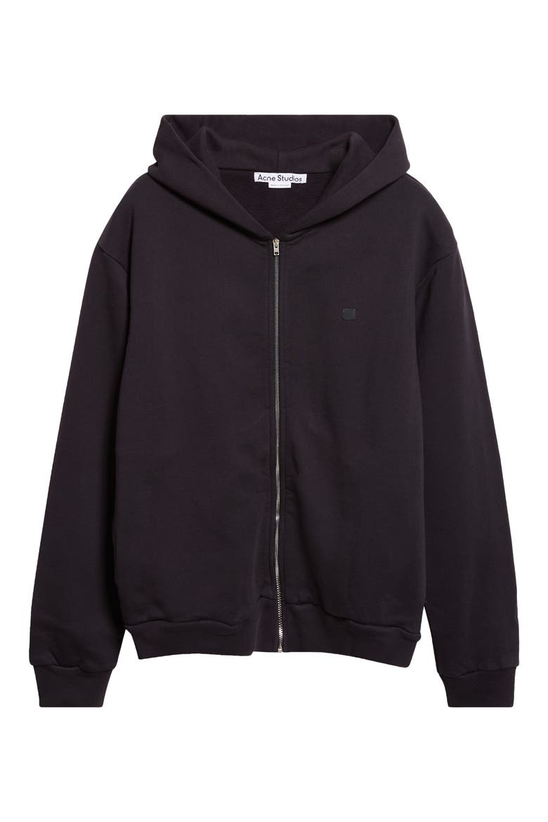 Fupiter Face Patch Fleece Zip Hoodie, Alternate, color, BLACK