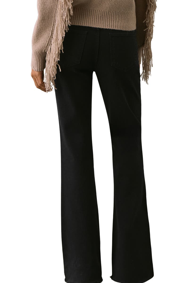 MANGO TEEN Low Rise Stud Flare Jeans, Alternate, color, Black Denim