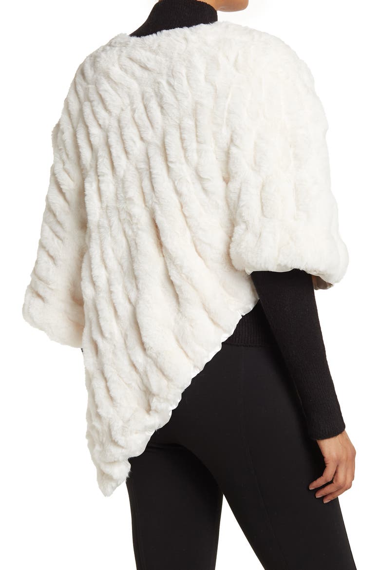 Faux Fur Poncho, Alternate, color, IVORY