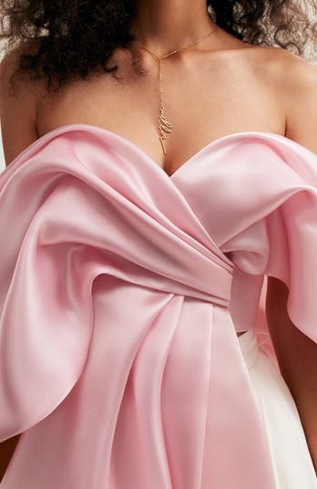 andequal volume off shoulder blouse ピンク DRAPED OFF-THE-SHOULDER TOP - Pink | ZARA United States