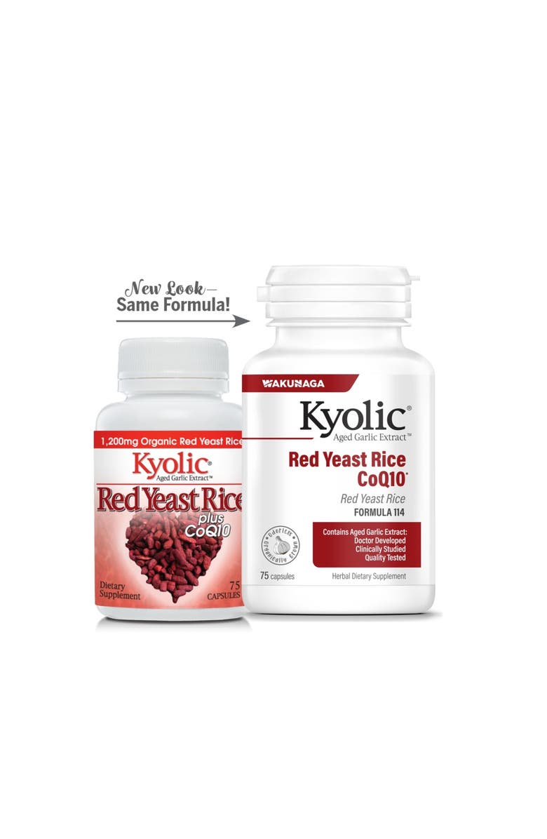 Kyolic Aged Garlic Extract Formula 114, Red Yeast Rice CoQ10, Capsules 75 Count, Alternate, color, NO COLOR