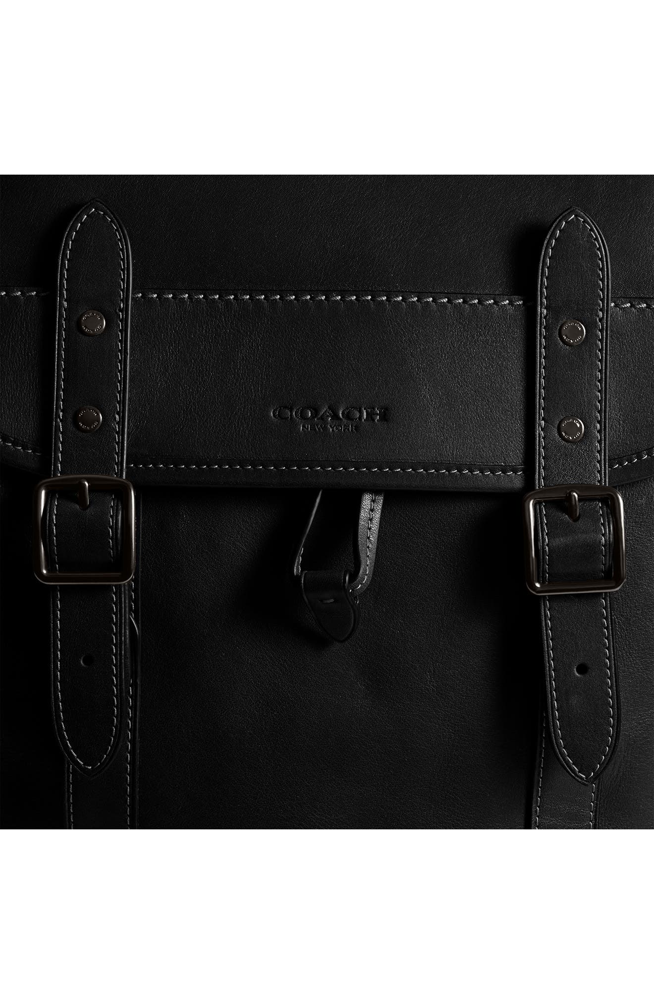 COACH Hitch Leather Backpack, Alternate, color, 