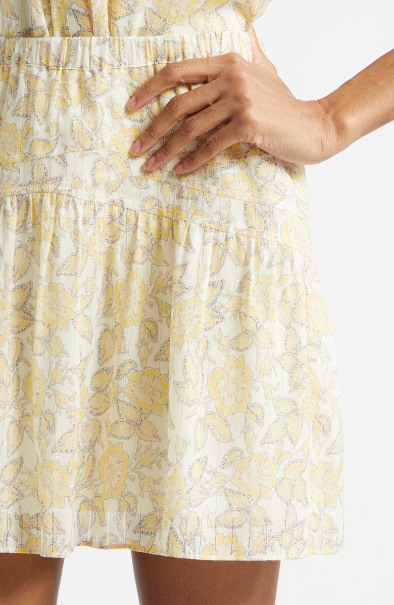 Derek Lam 10 Crosby Thalina Voile Miniskirt, Alternate, color, Valiase Yellow Floral