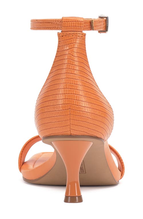 Vince Camuto Vinkely Square Toe Kitten Heel Sandal In Orange