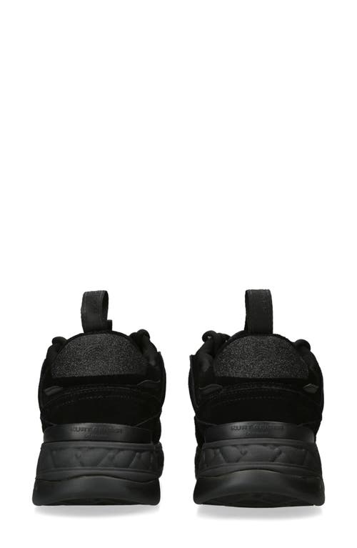 Kurt Geiger London Womens Black Kensington Eagle-head Embellished Suede Low-top Trainers In Black