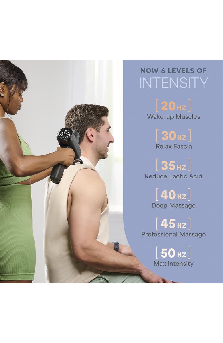 Lifepro Sonic Massage Gun Percussion Muscle Massager with 8 Heads & 6 Speeds, Alternate, color, Black