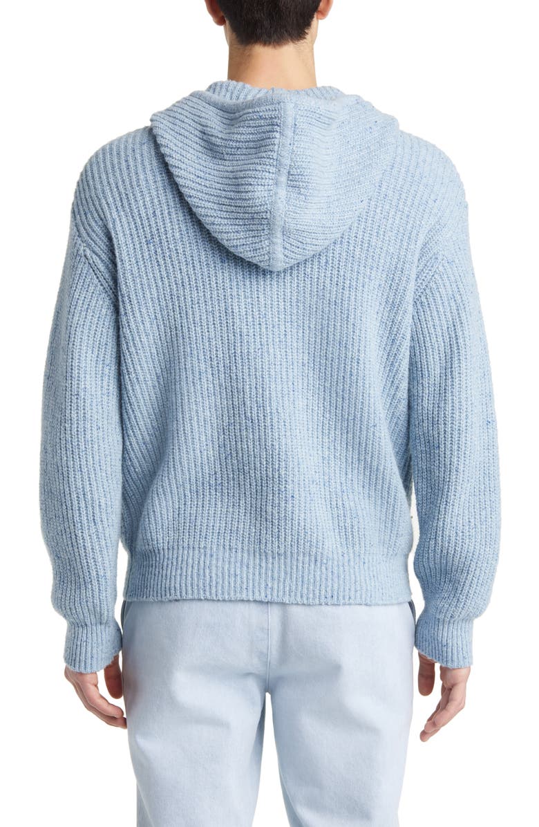 ATM Anthony Thomas Melillo Ribbed Wool Blend Sweater Hoodie, Alternate, color, 