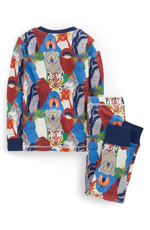Boden Kids' Print Fitted Two-piece Cotton Pajamas In Multi