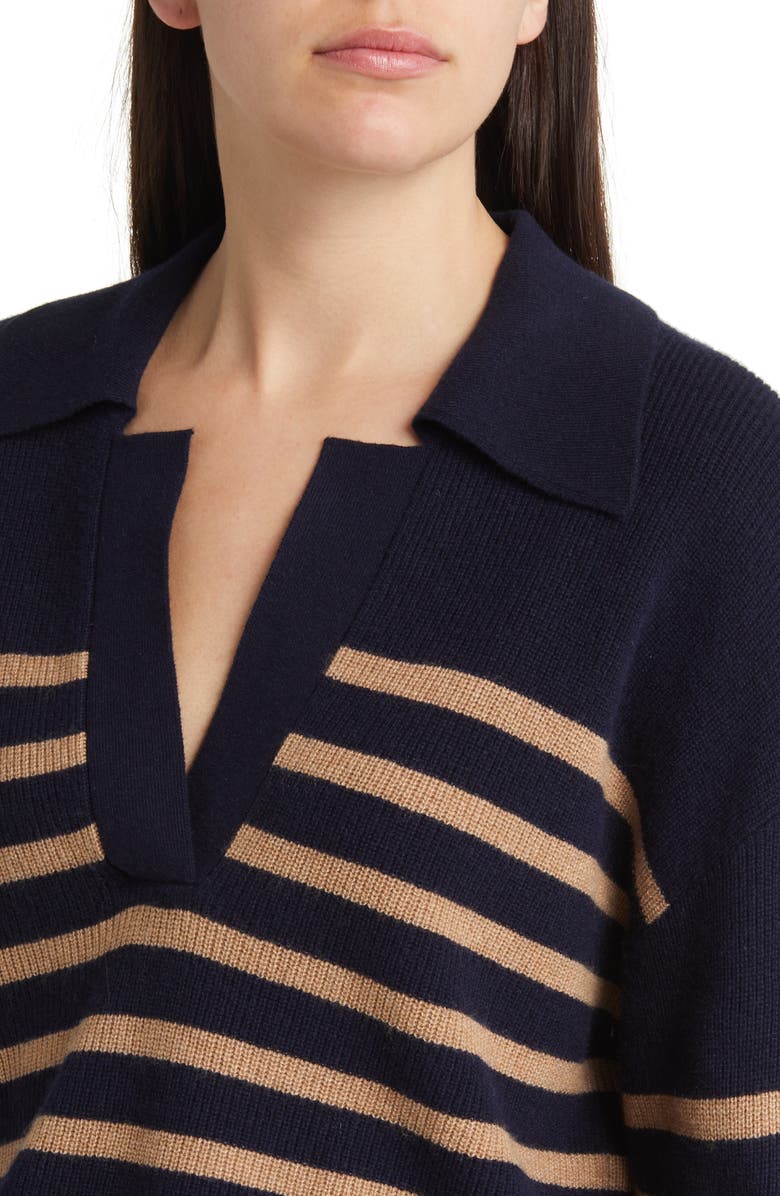 Rails Harris Stripe Cotton, Wool & Cashmere Polo Sweater, Alternate, color, 
