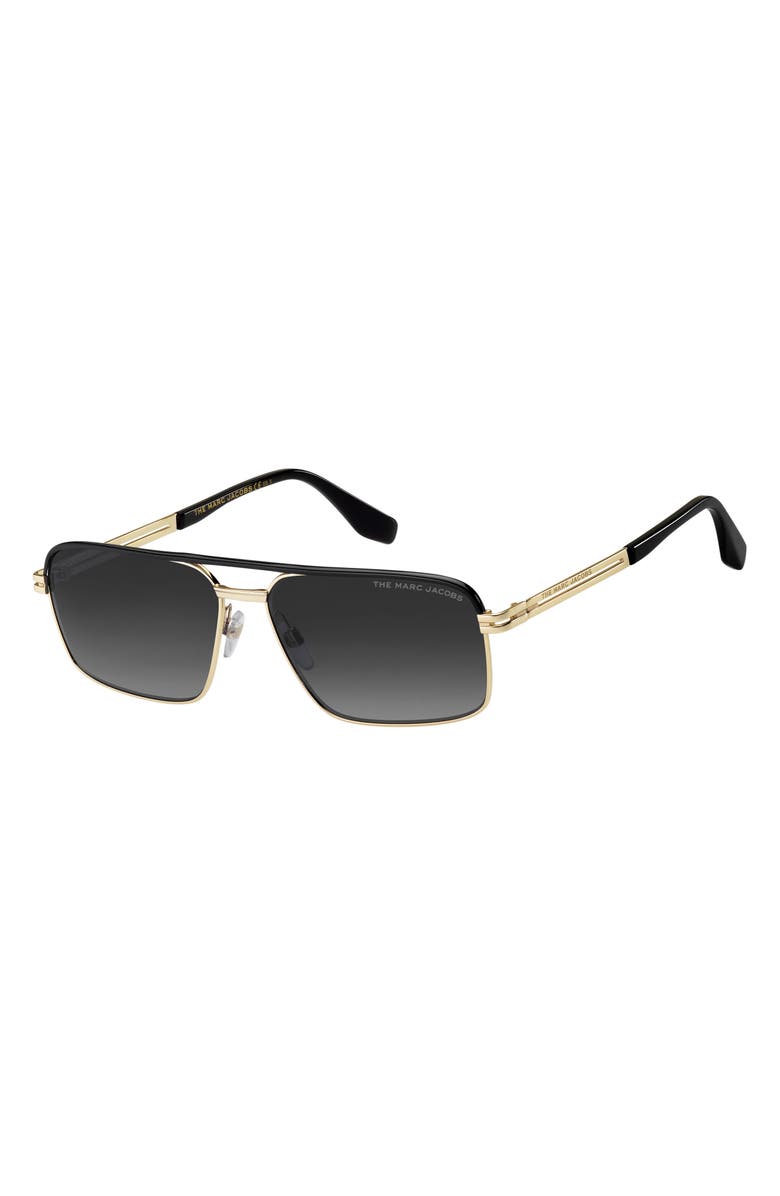 Marc Jacobs 59mm Gradient Rectangular Aviator Sunglasses, Alternate, color,