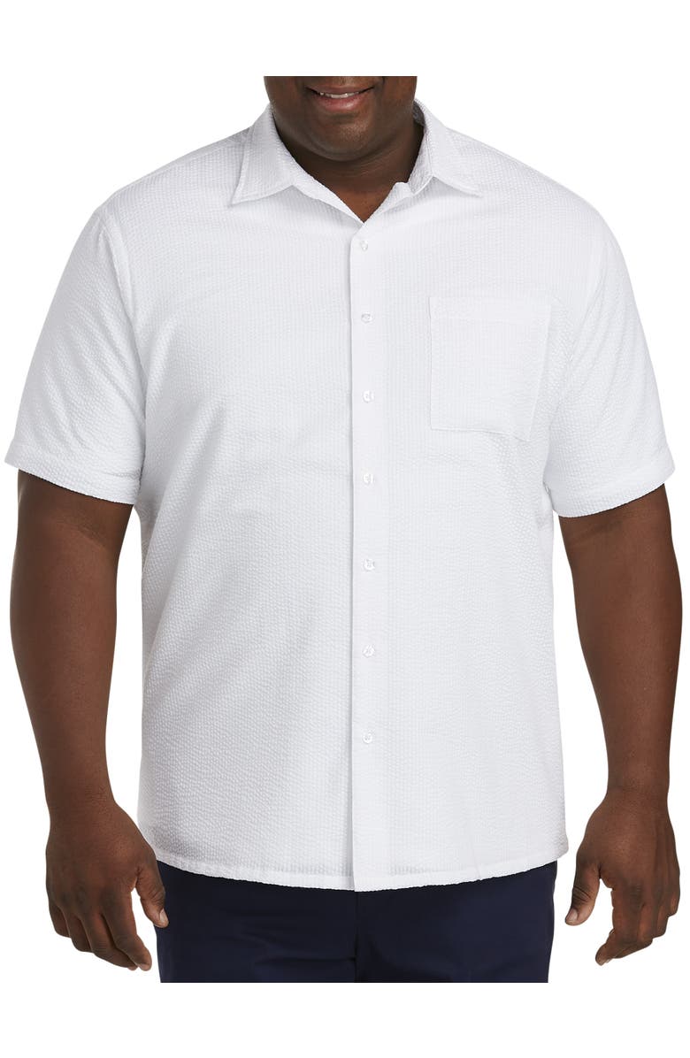Oak Hill Premium by DXL Big & Tall Seersucker Stripe Sport Shirt, Main, color, 