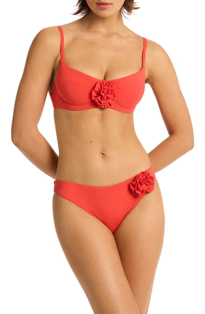 Sea Level Casa Del Mar Bikini Bottoms, Alternate, color, Flame
