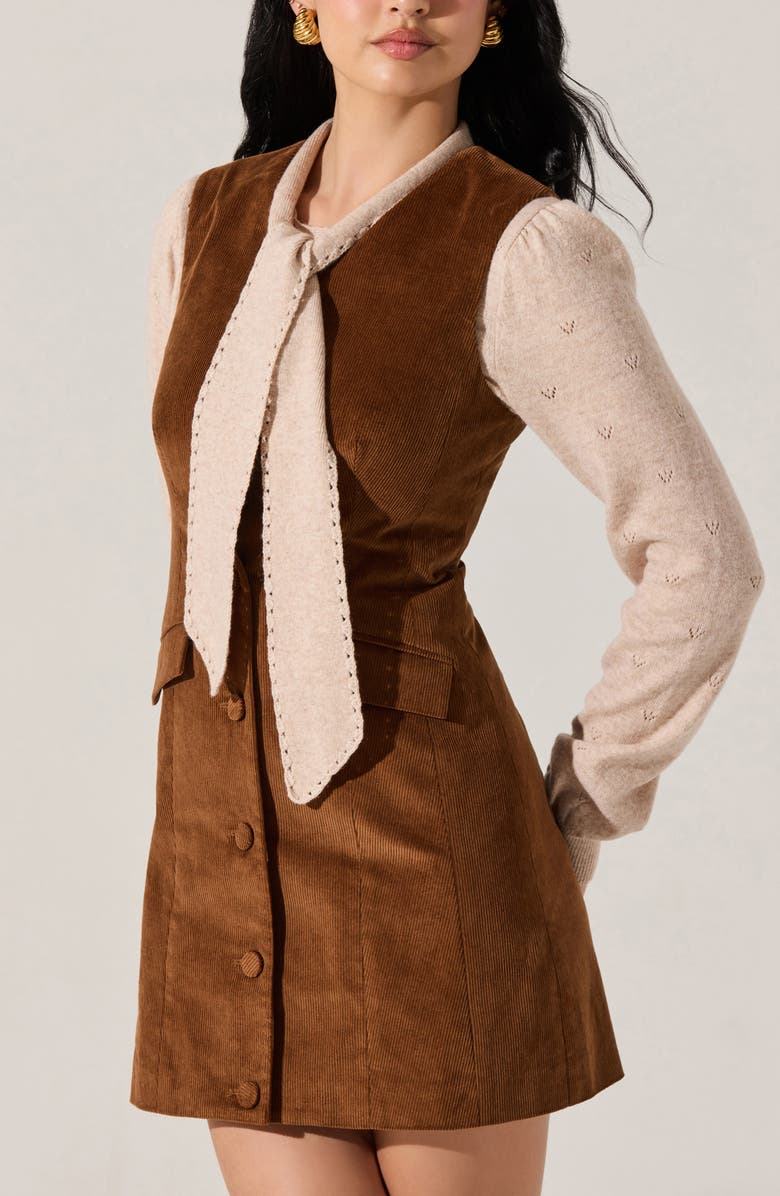 ASTR the Label Gisselle Corduroy Minidress, Alternate, color, Camel