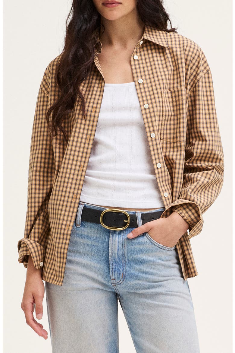 The Easy Poplin Shirt, Main, color, YELLOW SHADOW CHECK